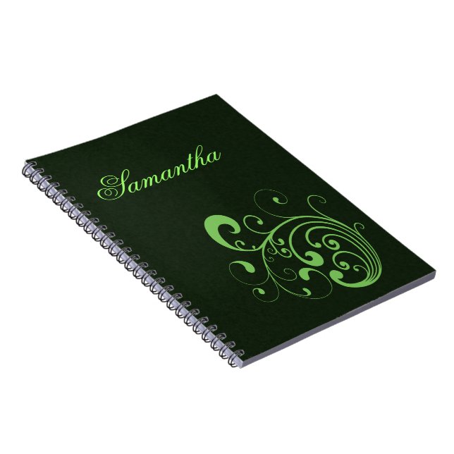 Swirly Green Notebook (Right Side)