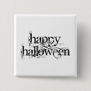 Swirly Grunge Happy Halloween 2 Inch Square Button