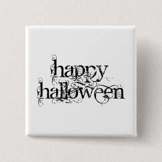 Swirly Grunge Happy Halloween 2 Inch Square Button
