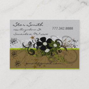 Swirly Heart Business Lavender Bus... - Customized Card