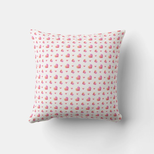 Swirly Heart Throw Pillow (Back)