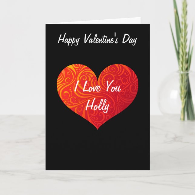 Swirly Heart Valentine's Card (Front)