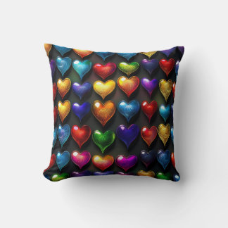 Swirly Hearts Throw Pillow