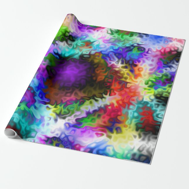 Swirly Iridescent chrome five Wrapping Paper (Unrolled)