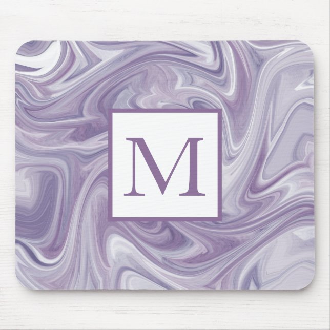 Swirly Lavender Abstract Mouse Pad (Front)