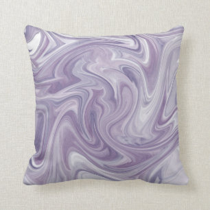 Swirly Lavender Abstract Throw Pillow