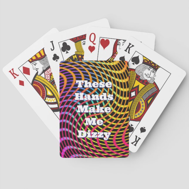 Swirly Lines Dizzy Card Hands Funny Poker Playing  (Back)