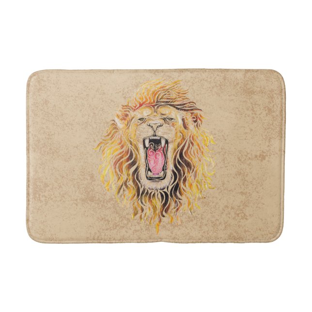 Swirly Lion Bath Mat (Front)