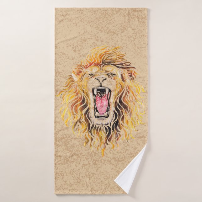 Swirly Lion Bath Towel (Bath Towel)