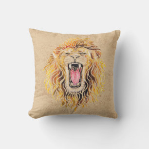 Swirly Lion Throw Pillow