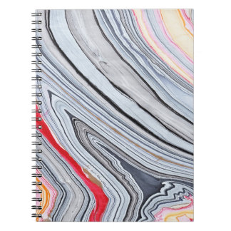 Swirly Marble in Coral Notebook