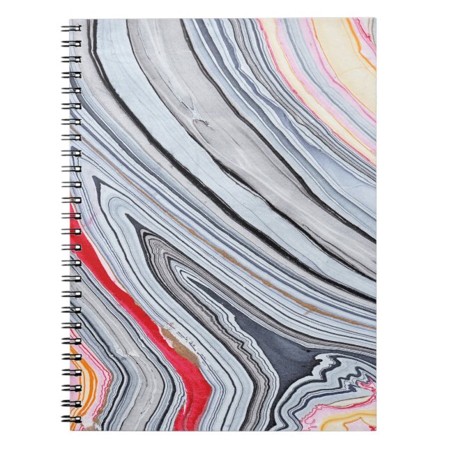 Swirly Marble in Coral Notebook (Front)