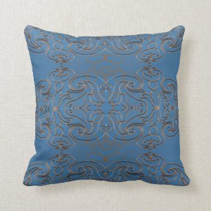 Swirly Metal and Blue Sky Throw Pillow
