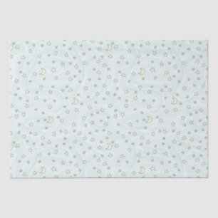 Swirly Mint Stars & Moons Tissue Paper