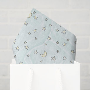 Swirly Mint Stars & Moons Tissue Paper