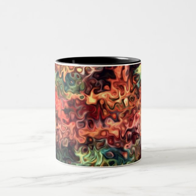 Swirly Modern Art 45.5 Two-Tone Coffee Mug (Center)