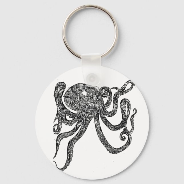 Swirly Octopus Keychain (Front)