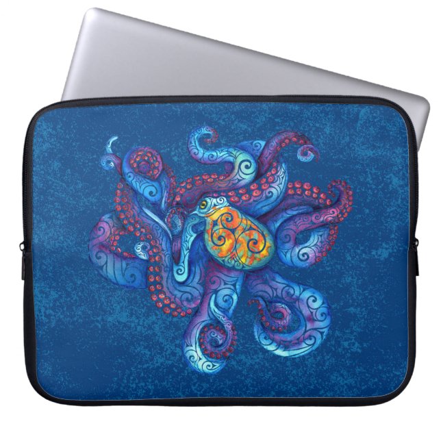 Swirly Octopus  Laptop Sleeve (Front)
