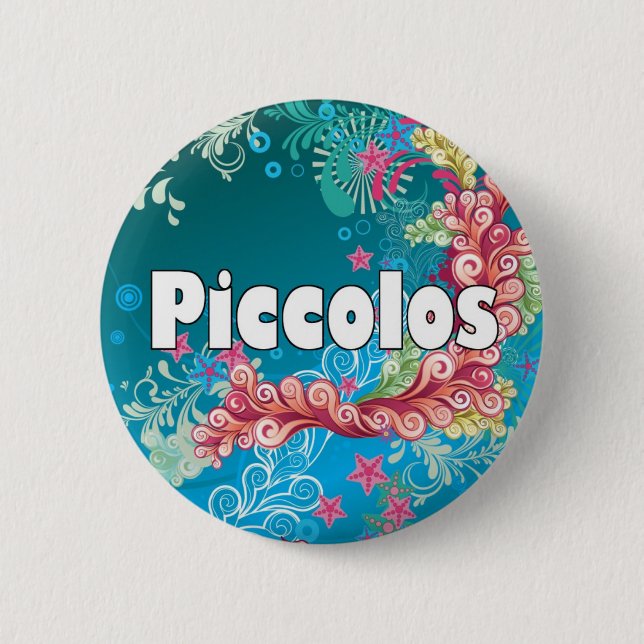 Swirly Piccolo 2 Inch Round Button (Front)
