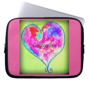 Swirly pink heart Thunder_Cove Laptop Sleeve