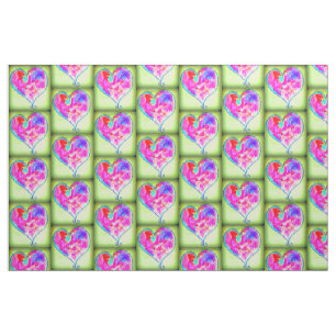 swirly pink hearts pattern fabric