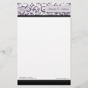 Swirly Purple Boutique Designer Stationery
