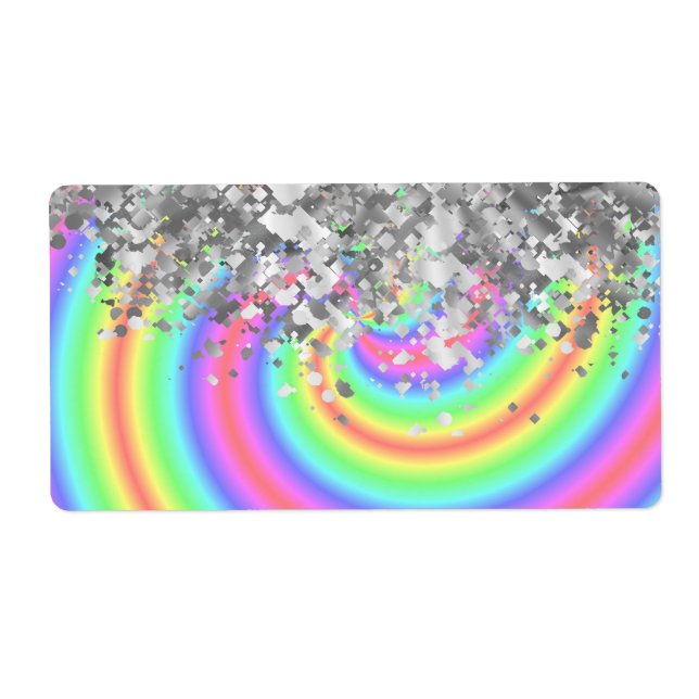 Swirly rainbow and faux glitter (Front)