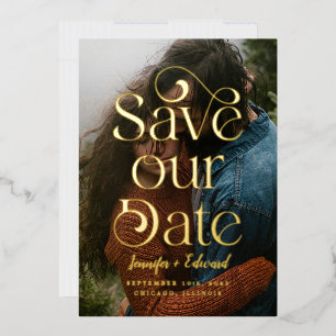 Swirly Save The Date Classy Typography