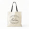 Swirly script bridesmaid personalized gift tote