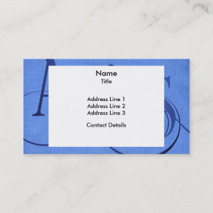 Swirly Script Zodiac Sign Aries Blue Kraft Business Card