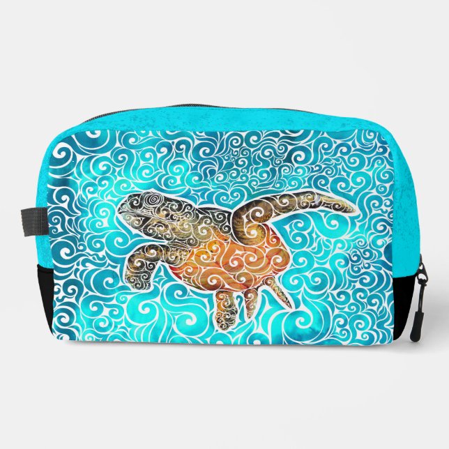 Swirly Sea-Turtle Dopp Kit (Front)