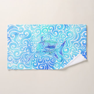 Swirly Shark Hand Towel