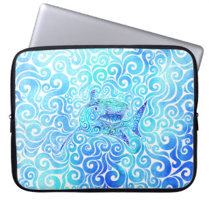 Swirly Shark Laptop Sleeve