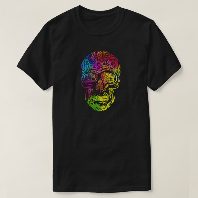 Swirly Skull  (colour)  T-Shirt (Design Front)