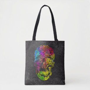 Swirly Skull  (colour) Tote Bag
