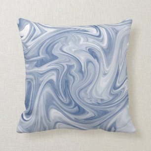 Swirly  Slate Blue Abstract Throw Pillow