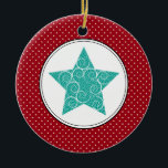 Swirly Star Ceramic Christmas Ornaments<br><div class="desc">This elegant ornament can be totally personalized by you to make a wonderful holiday gift for anyone on your shopping list!
Artwork by Sarah Paris</div>