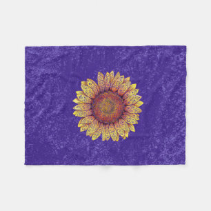 Swirly Sunflower Fleece Blanket