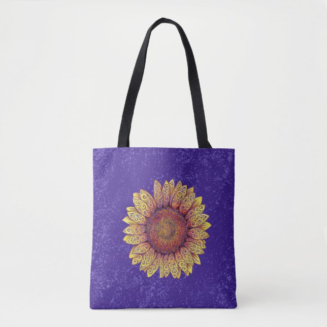 Swirly Sunflower Tote Bag (Front)
