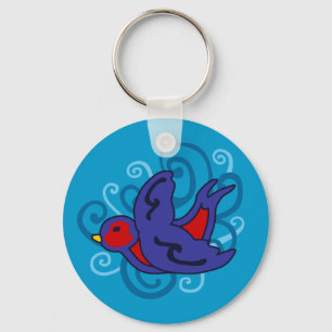 Swirly Swallow Keychain
