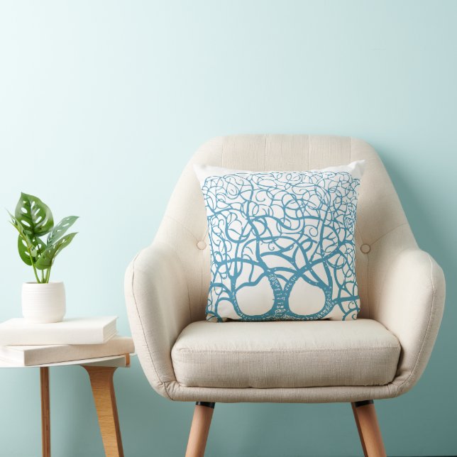 Swirly Tree Branch Choose Any Custom Colour Pillow (Chair)