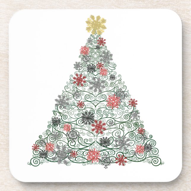 Swirly Tree Decorated Coaster (Front)