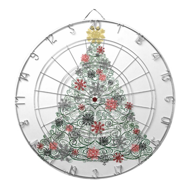 Swirly Tree Decorated Dartboard (Front)