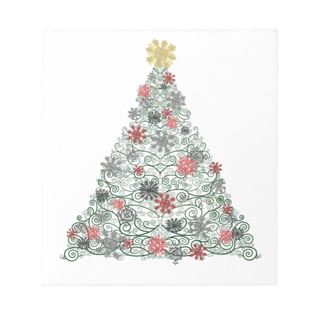 Swirly Tree Decorated Notepad (Front)