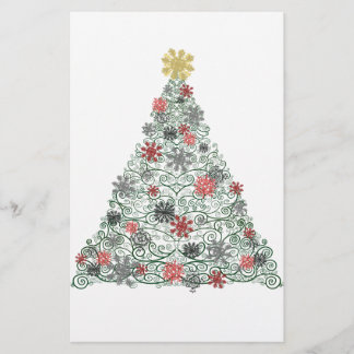 Swirly Tree Decorated Stationery