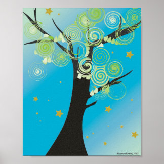 Swirly Tree Print