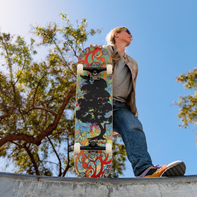 Swirly Tree with Birds Skateboard (Outdoor 1)