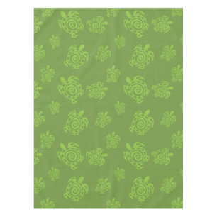 Swirly Turtle Green Pattern Tablecloth