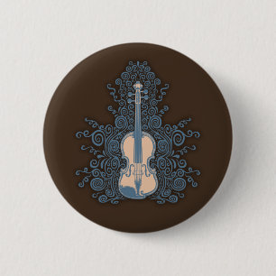 Swirly Violin 2 Inch Round Button