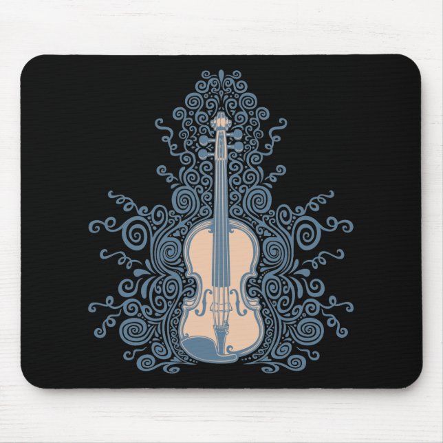 Swirly Violin Mouse Pad (Front)